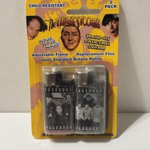 THE THREE STOOGES 2 pack Wacked Out Collectable Lighters Vintage NYL Sealed